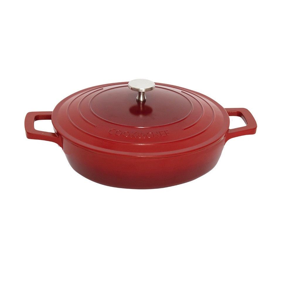 CAÇAROLA BAIXA COOK%CHEF VERMELHO 28CM