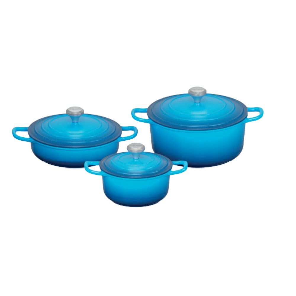 CONJUNTO 3 CAÇAROLAS COM INDUÇÃO AMALFI BLU