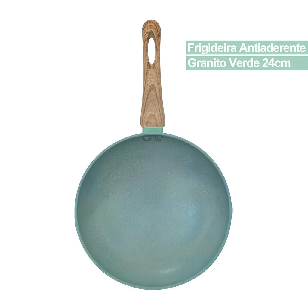 FRIGIDEIRA REVESTIMENTO NANOCERAMICO 24CM GRANITO VERDE
