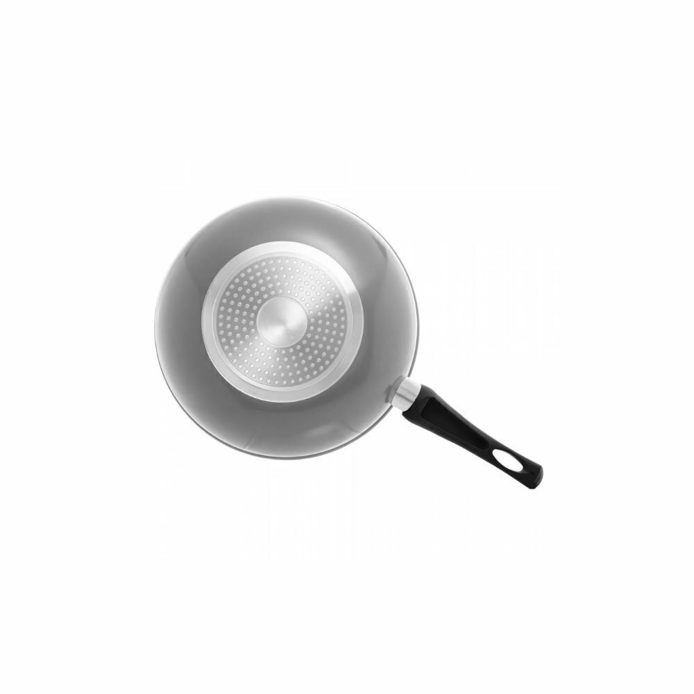 FRIGIDEIRA WOK DE INDUÇÃO EM ALUMÍNIO COM REVESTIMENTO CERÂMICO GRANILITE CINZA 28CM