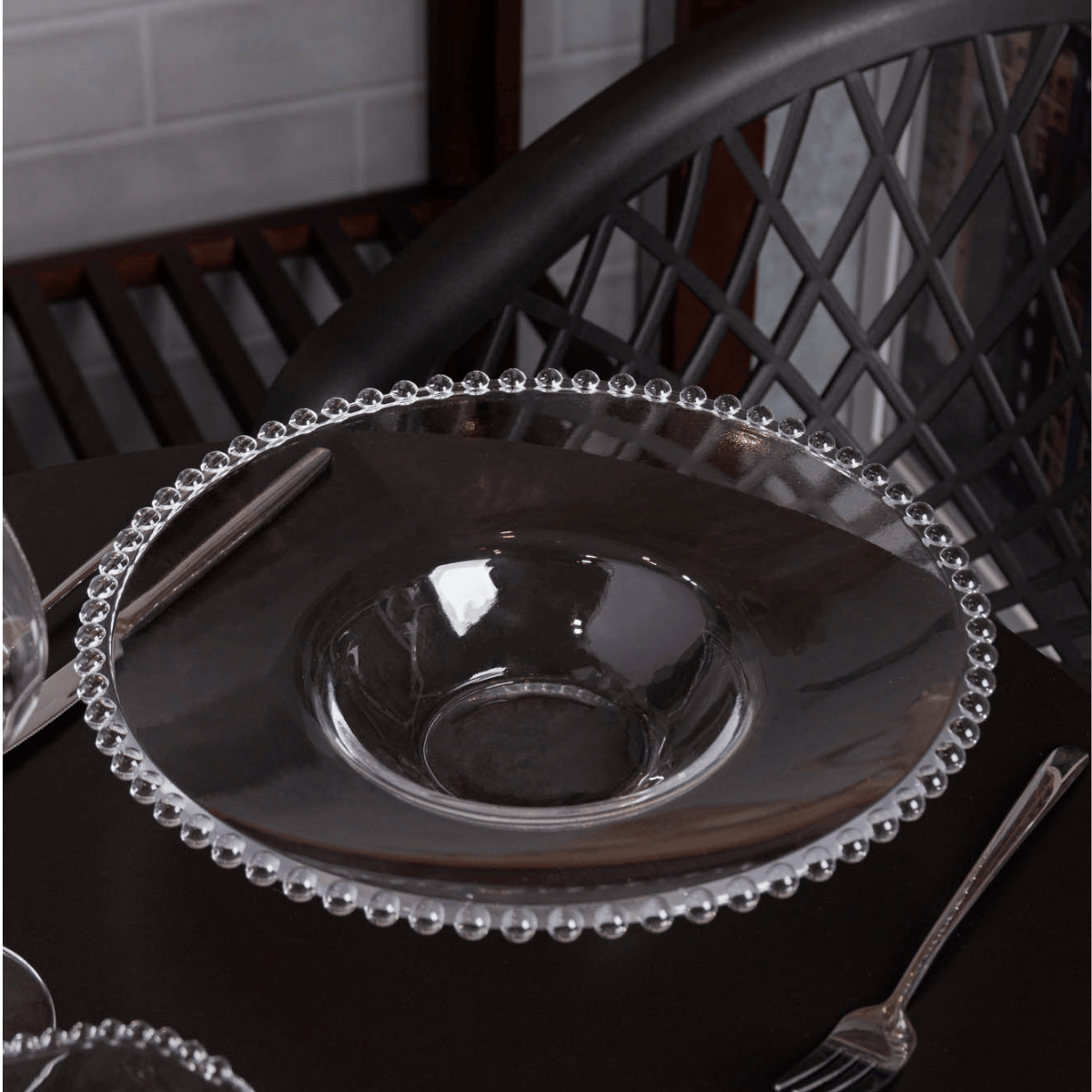 PRATO PARA MASSA RISOTO PEARL 29CM X 6CM CRISTAL