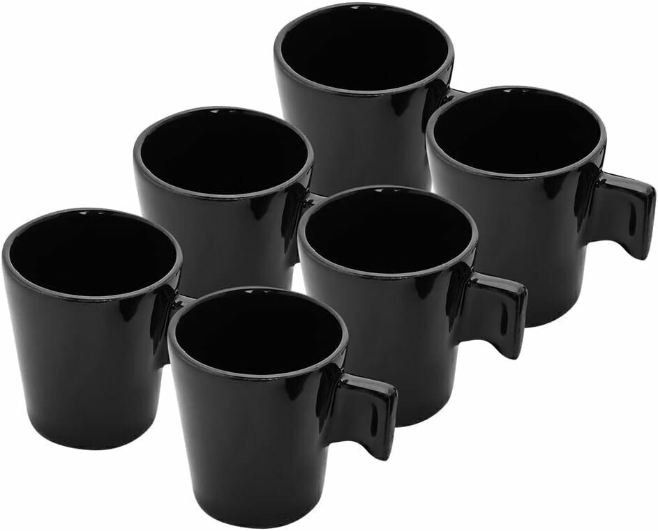 MINI CANECA CERÂMICA BLACK 6 PEÇAS 80ML