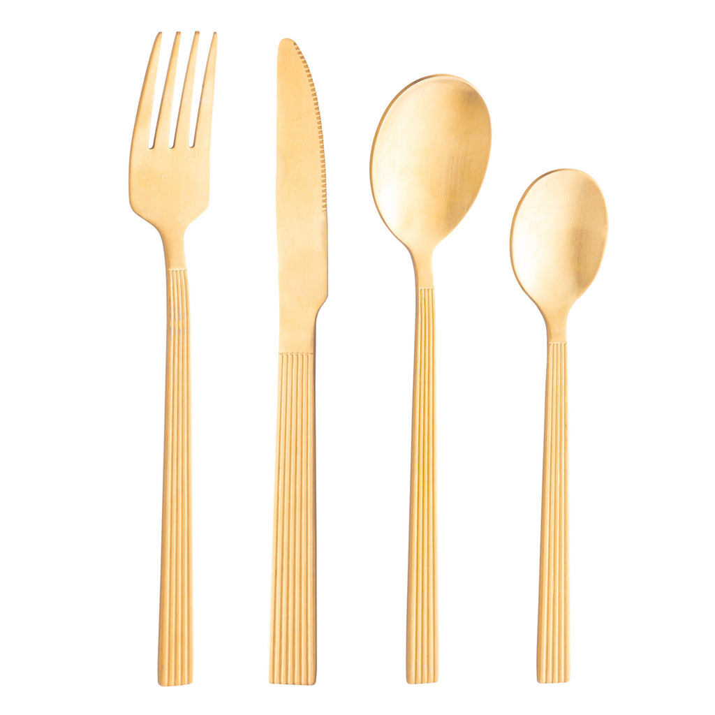 FAQUEIRO 16 PEÇAS DE AÇO INOX ATHENAS DOURADO