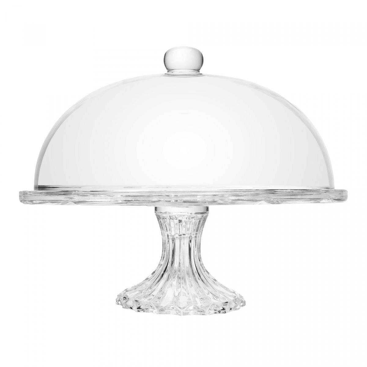 PRATO PARA BOLO COM PE E TAMPA DELI DIAMOND 30CM X 23,5CM VIDRO