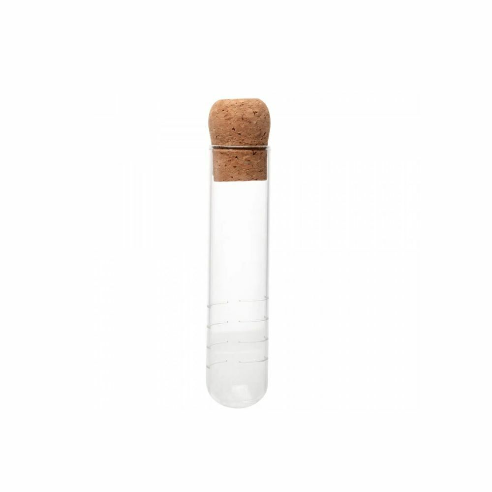 INFUSOR PARA CHÁ TUBE DE VIDRO BOROSSILICATO E TAMPA DE ROLHA 3CMX3XCM15,5CM