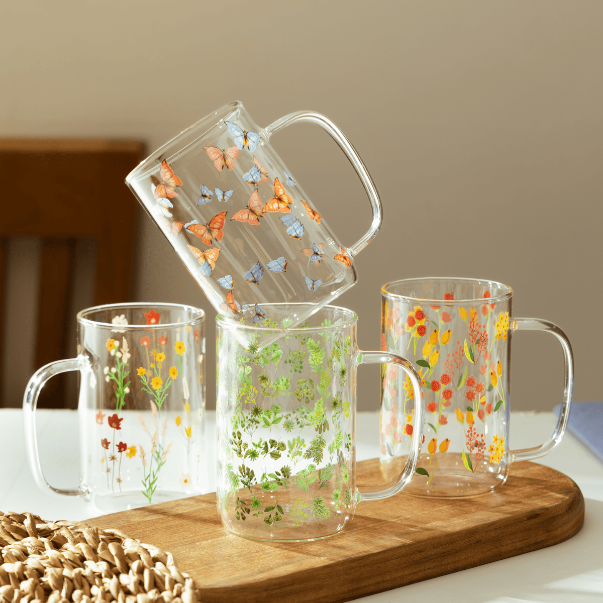 CONJUNTO 2 CANECAS DE VIDRO BOUQUET - 280ML