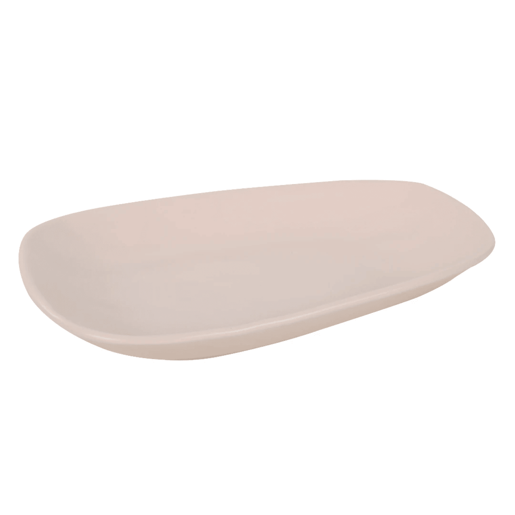 PRATO OVAL SUMATRA EM CERAMICA MARFIM
