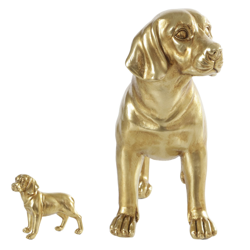 ESCULTURA DECORATIVA POLIRESINA CACHORRO (DOURADO)