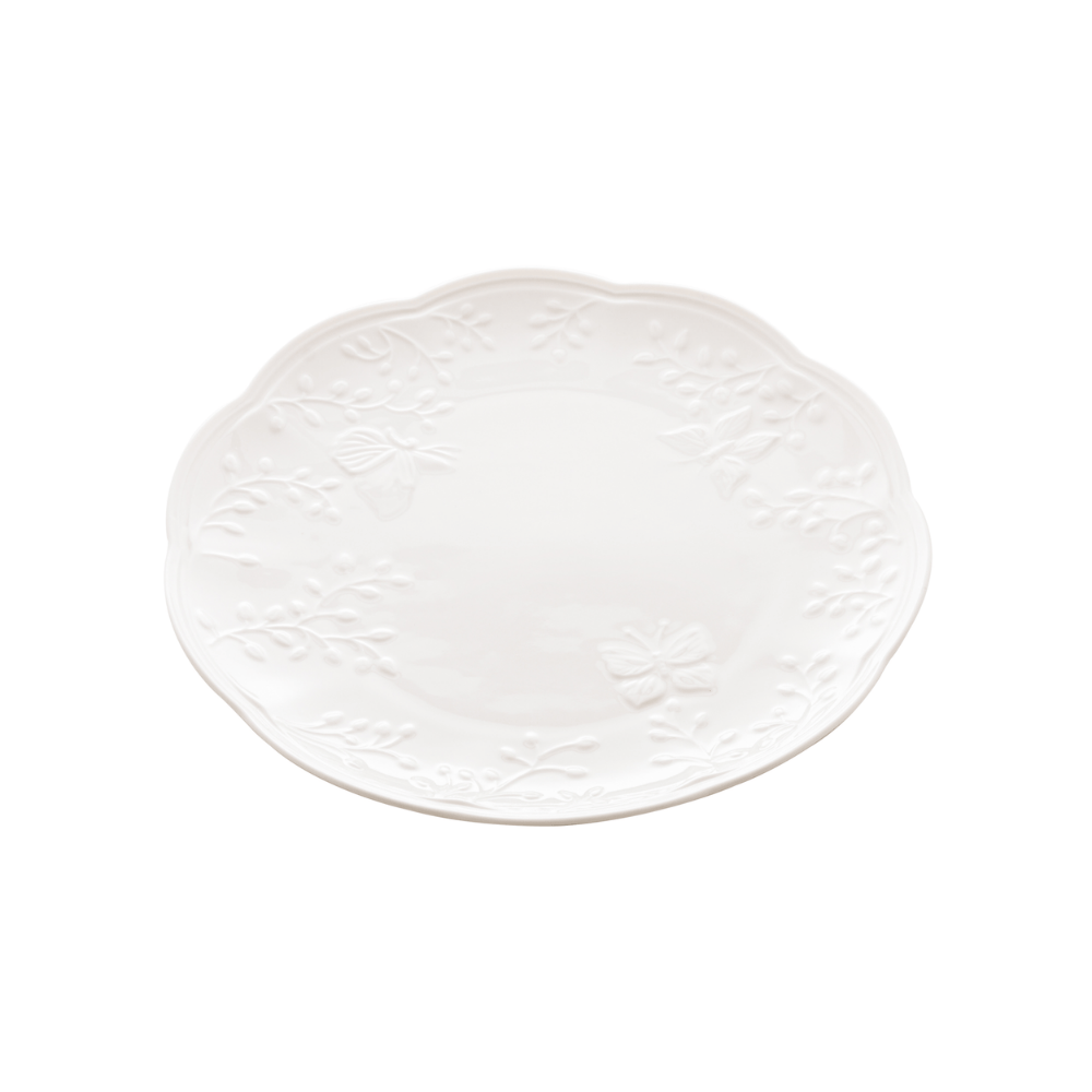 PRATO RASO DE PORCELANA NEW BONE BUTTERFLY FLOWER – 26,5CM X 27CM