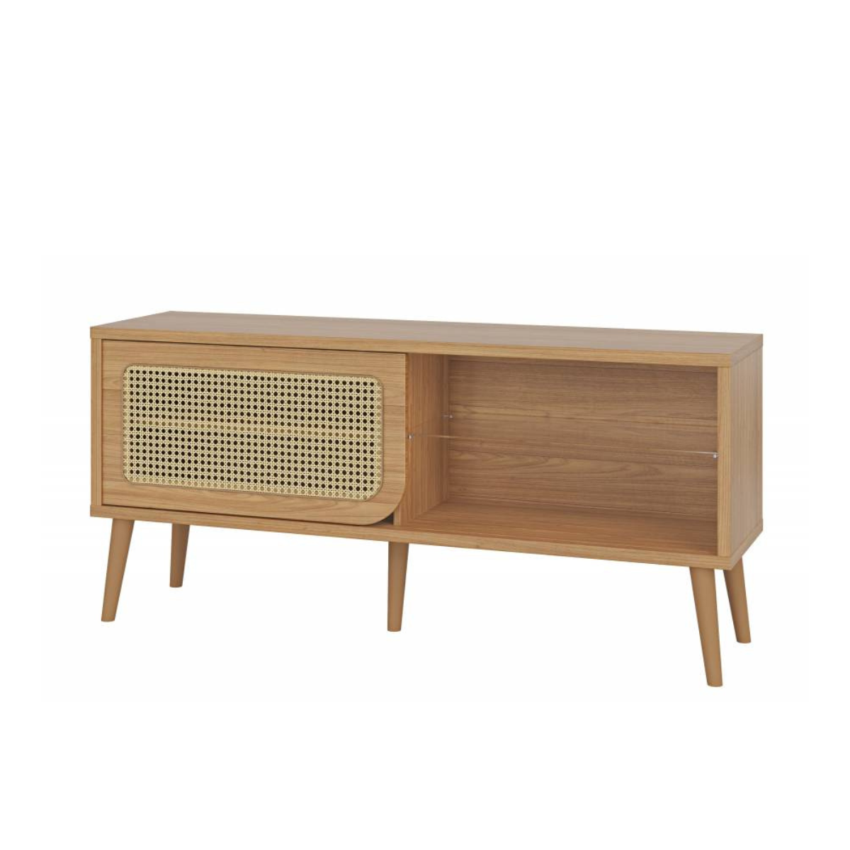 RACK TELA COM 1 PORTA CORRER - FREIJO 135CM
