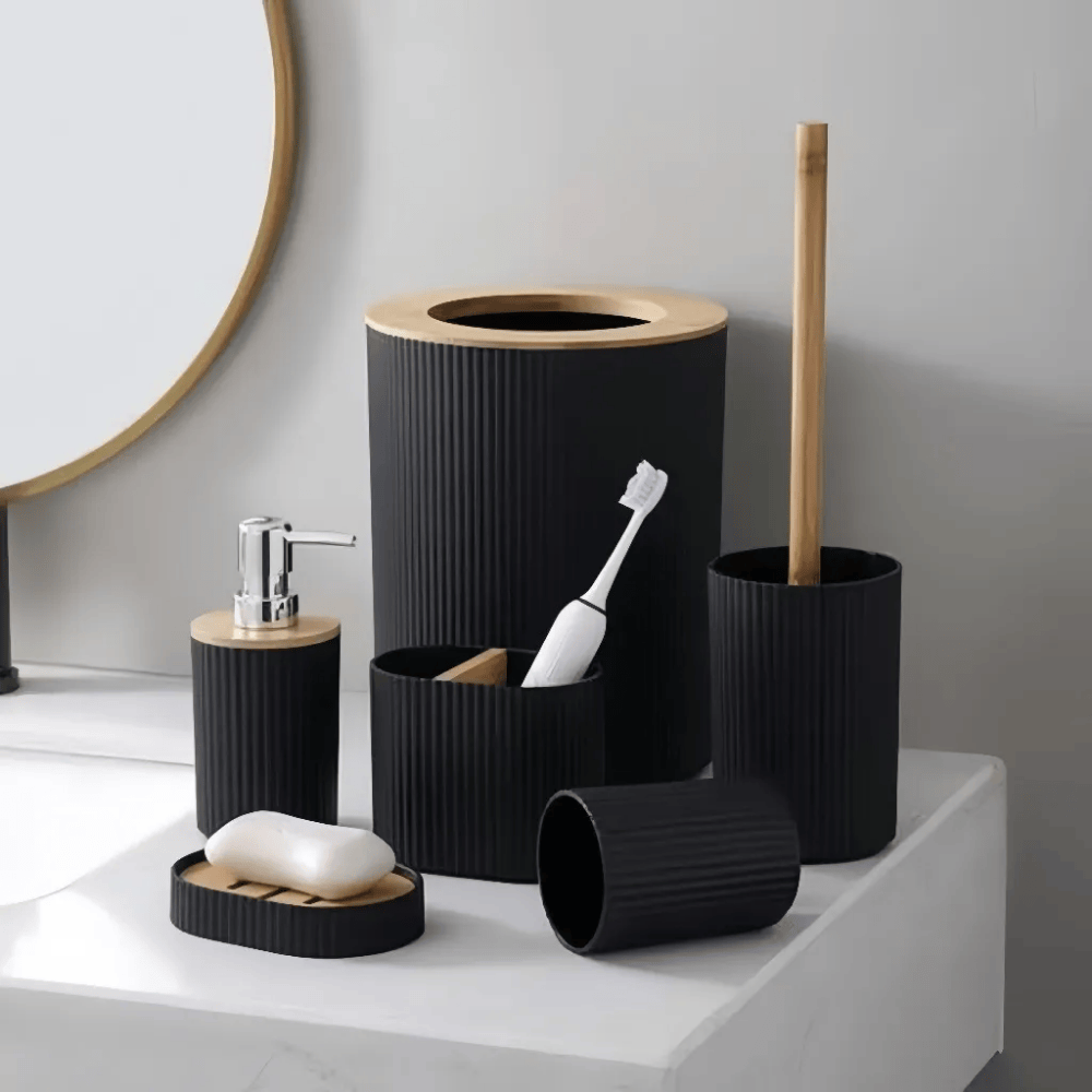 CONJUNTO DE UTENSILIOS PARA BANHEIRO 6 PEÇAS SORTIDO