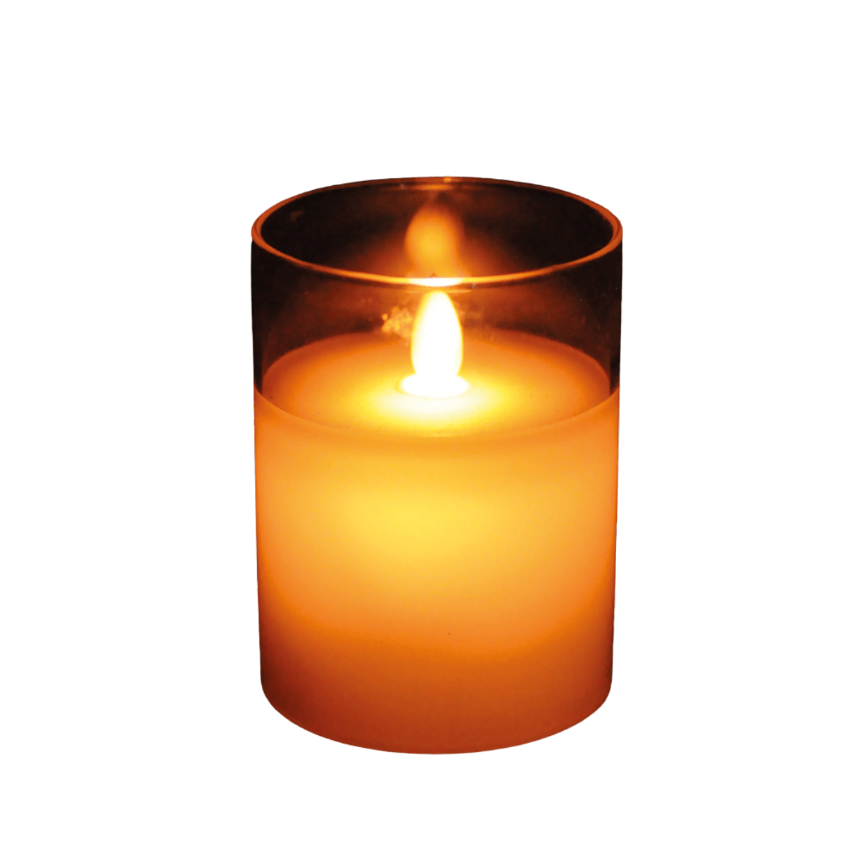 VELA REDONDA EM VIDRO COM LED