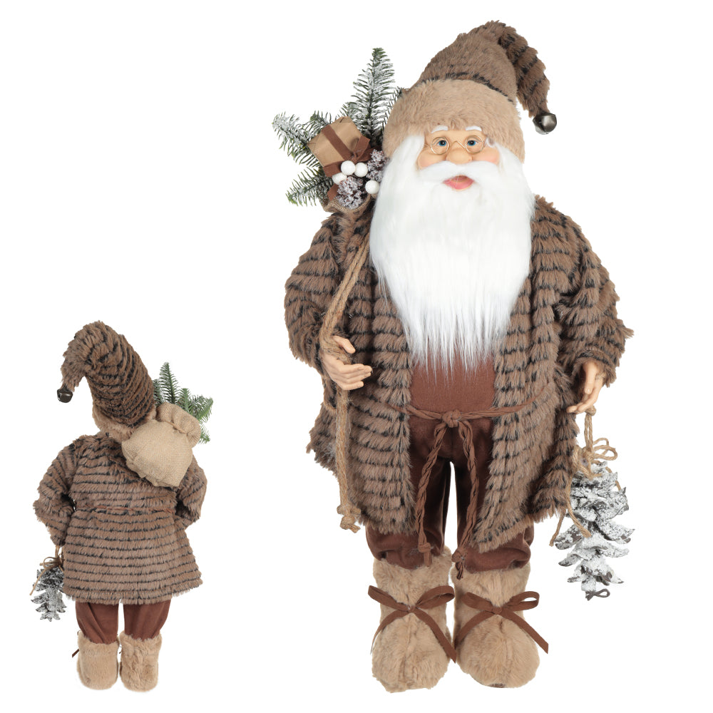 PAPAI NOEL EM PE MARROM 60CM