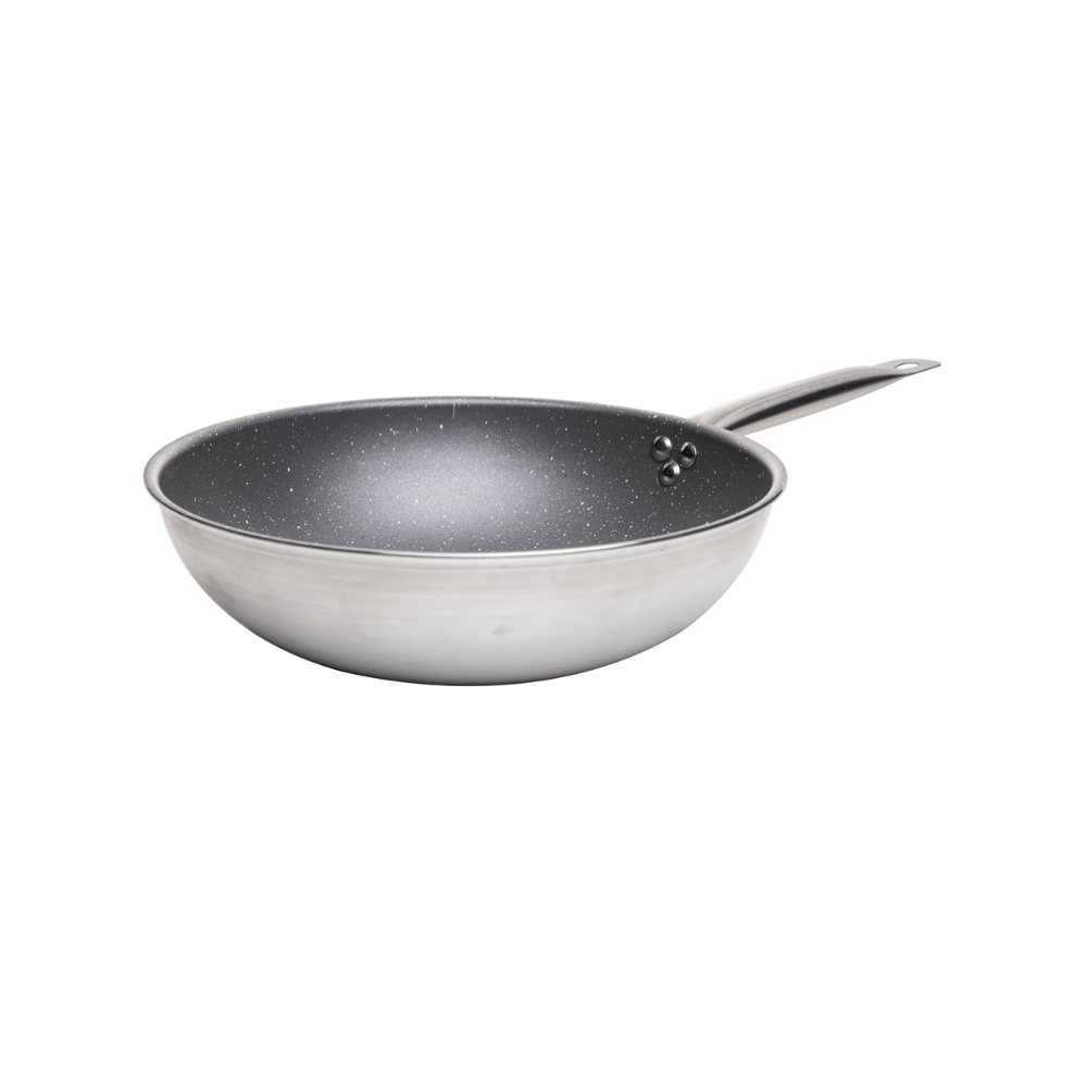 FRIGIDEIRA WOK ANTIADERENTE DE INDUCAO PRIME COOK CINZA - 28CM