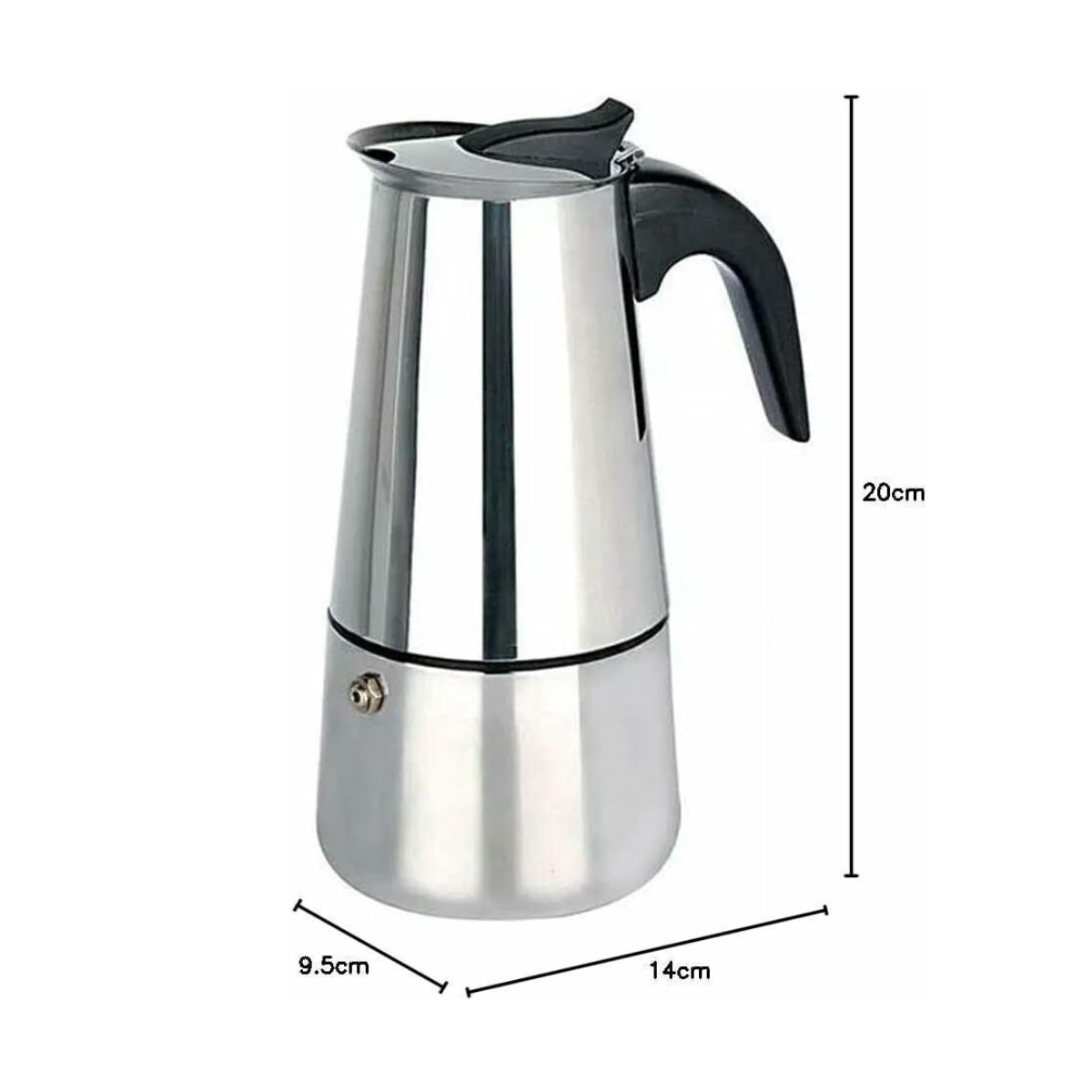 CAFETEIRA ITALIANA AÇO INOX PARA 6 CAFEZINHOS