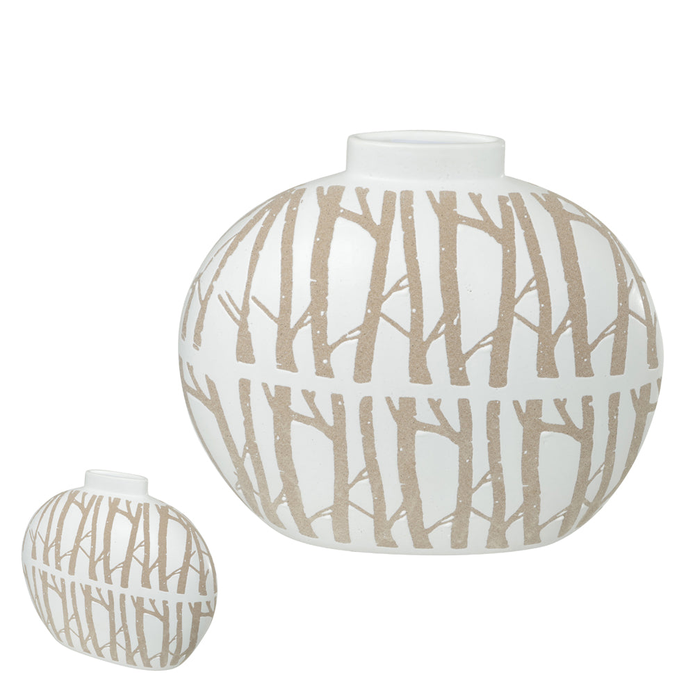 VASO DECORATIVO CERAMICA (BRANCO BEGE) 32,5X36,5cm 14d