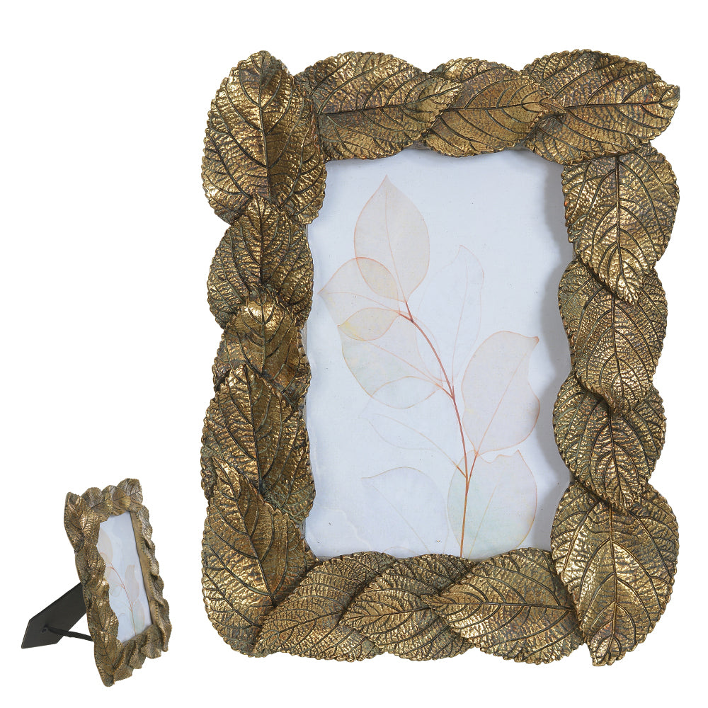 PORTA RETRATO POLIRESINA FTO  10X15CM (DOURADO) 17X21,5X2,5CM