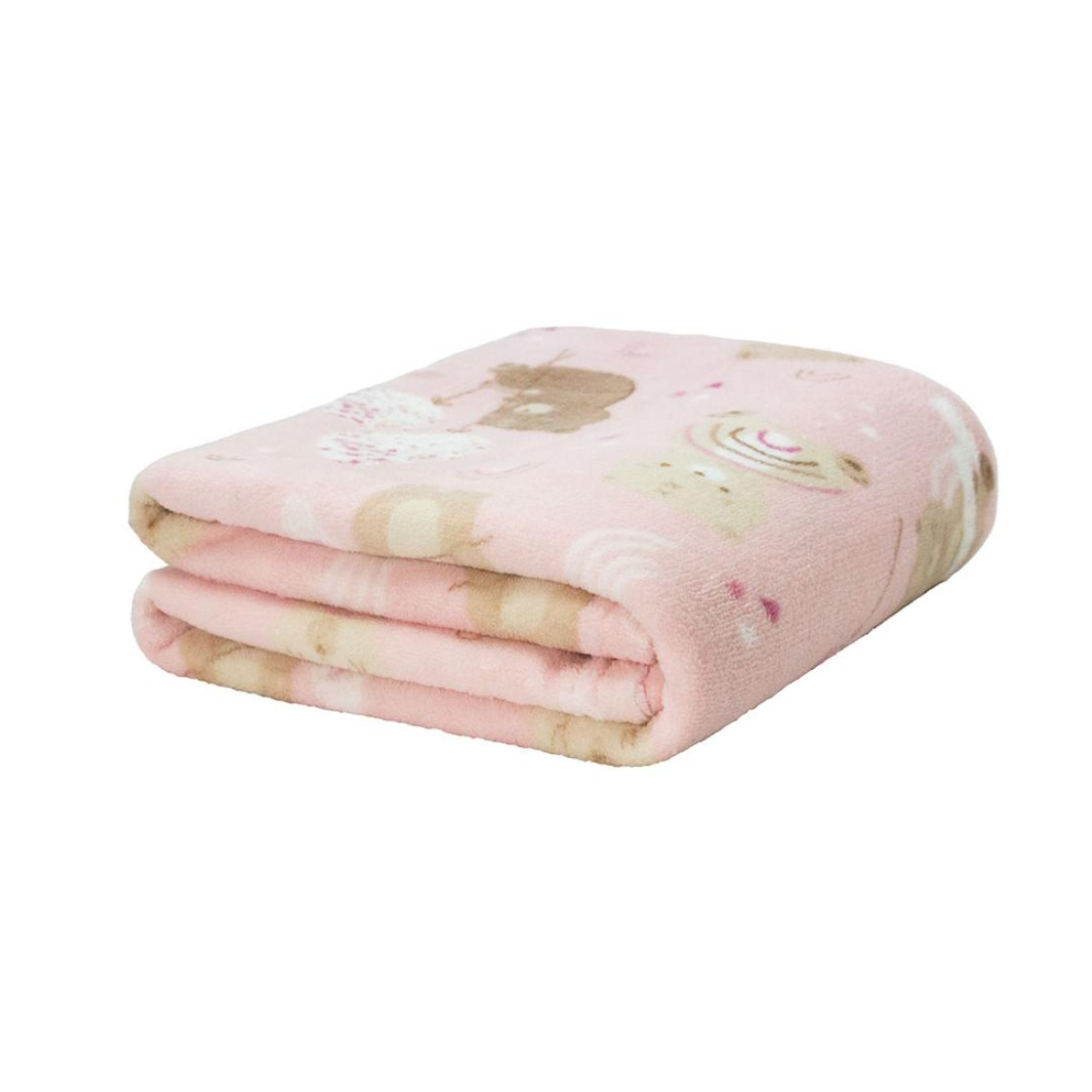 COBERTOR BABY MF CORRIDO EST. PVC NAC 80X110 URSO CONFETI ROSA