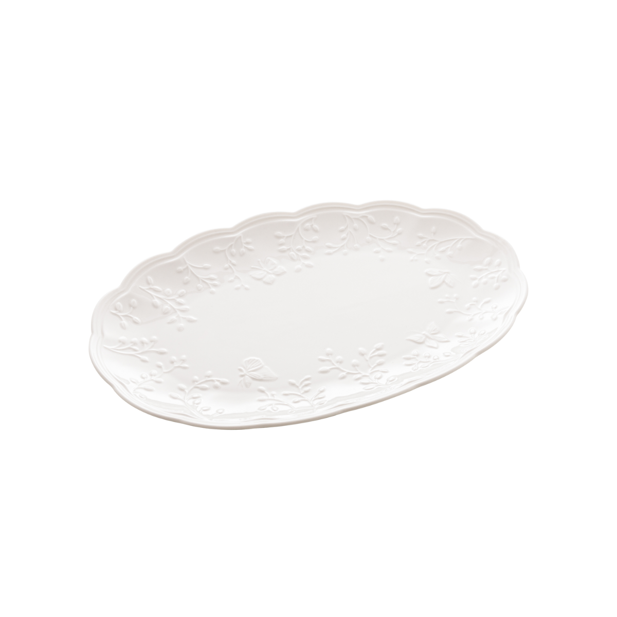 TRAVESSA DE PORCELANA NEW BONE BUTTERFLY FLOWER 36,5x24x3cm