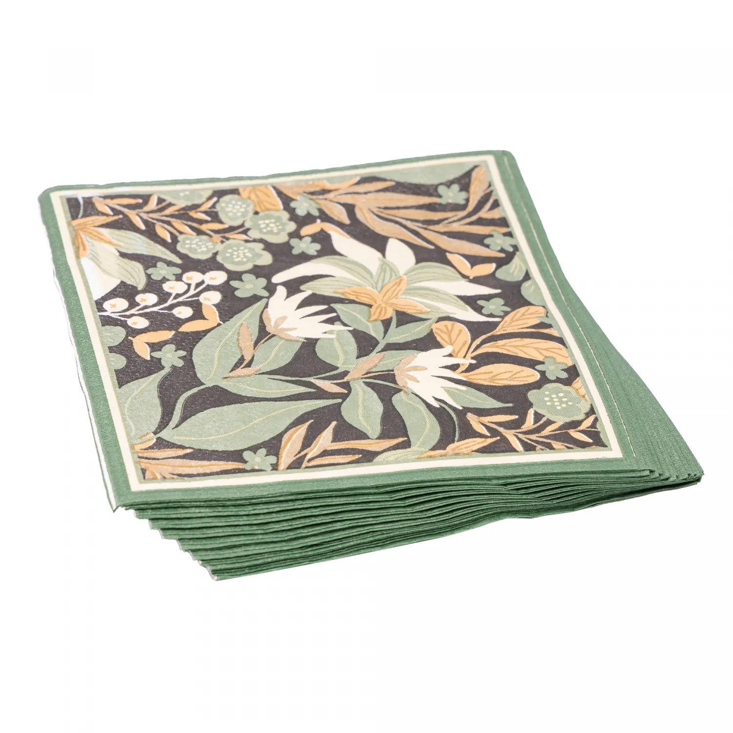 CONJUNTO DE 20 GUARDANAPOS DE PAPEL ESTAMPADO GREEN GARDEN 25CM X 25CM
