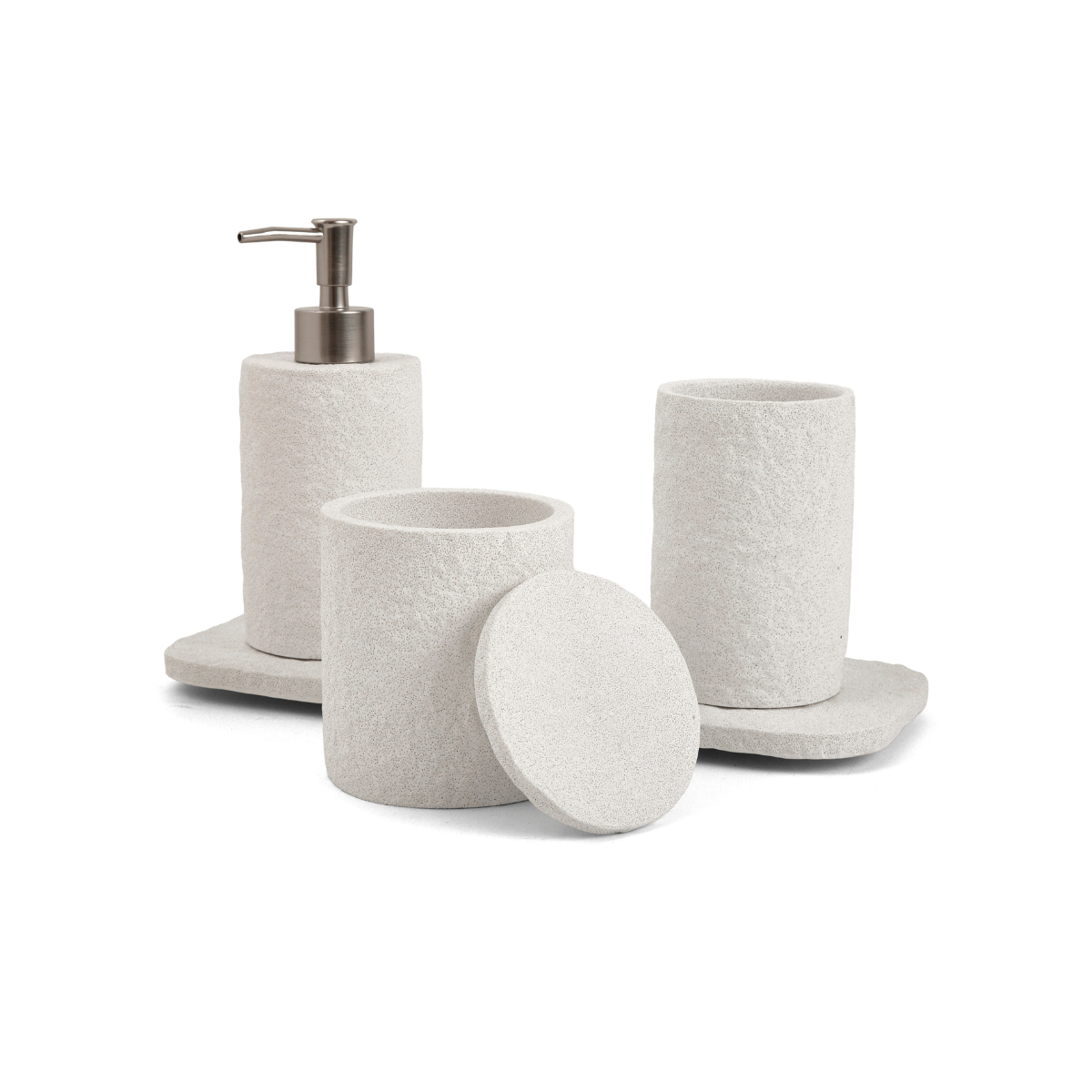 KIT EM CIMENTO PARA BANHEIRO - 4 PEÇAS