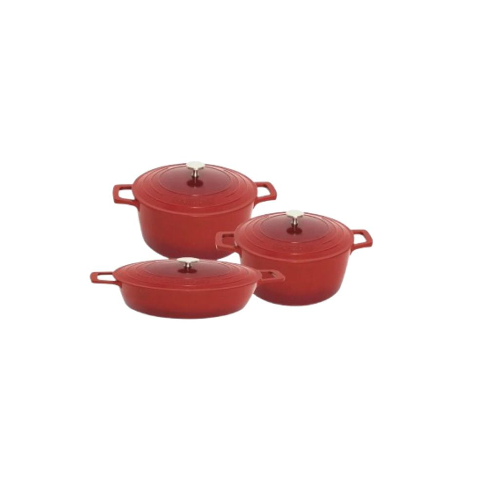 CONJUNTO 3 CAÇAROLAS COM INDUÇÃO AMALFI ROSSO