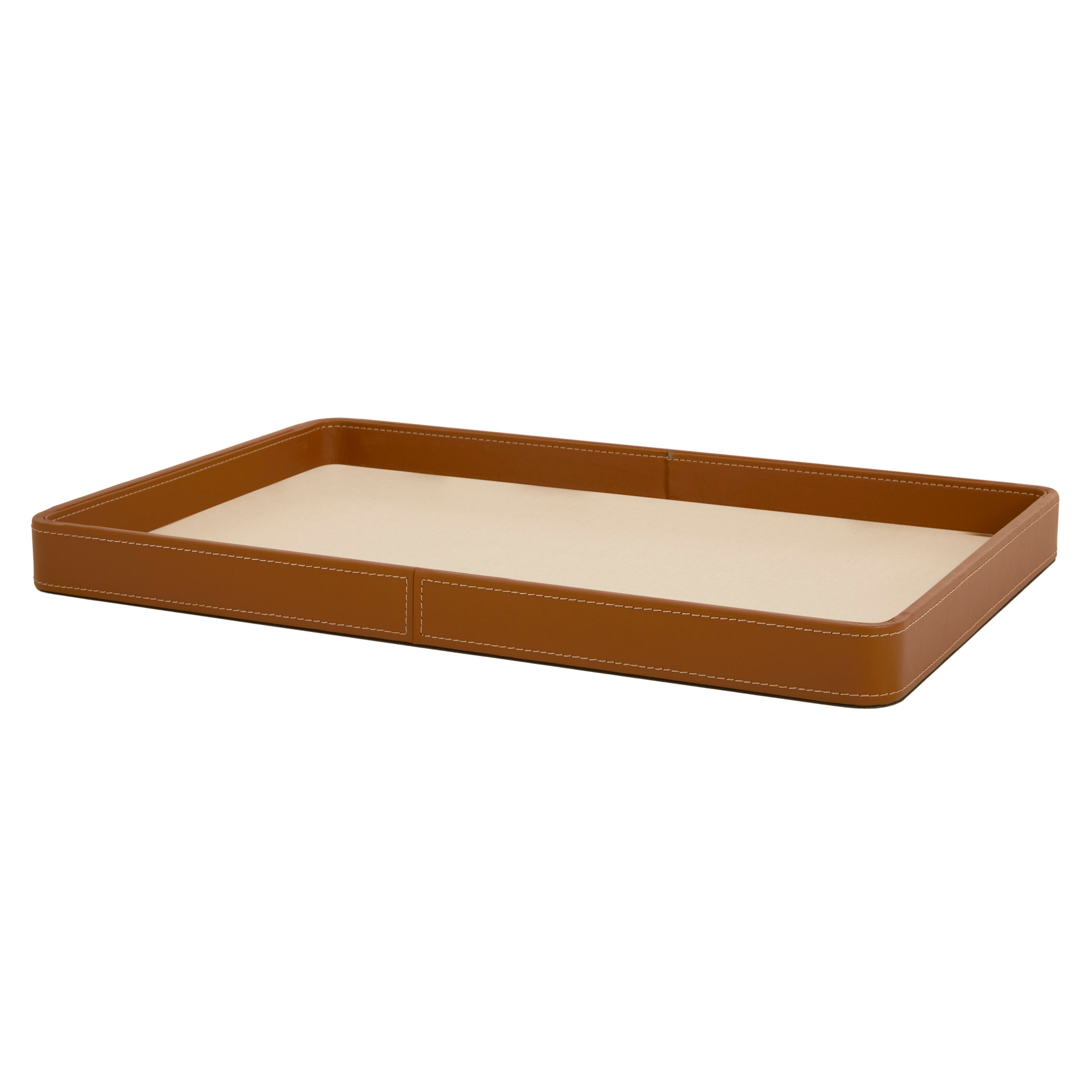 BANDEJA EM MDF COM REVESTIMENTO EM PU E LINHO – 50CM