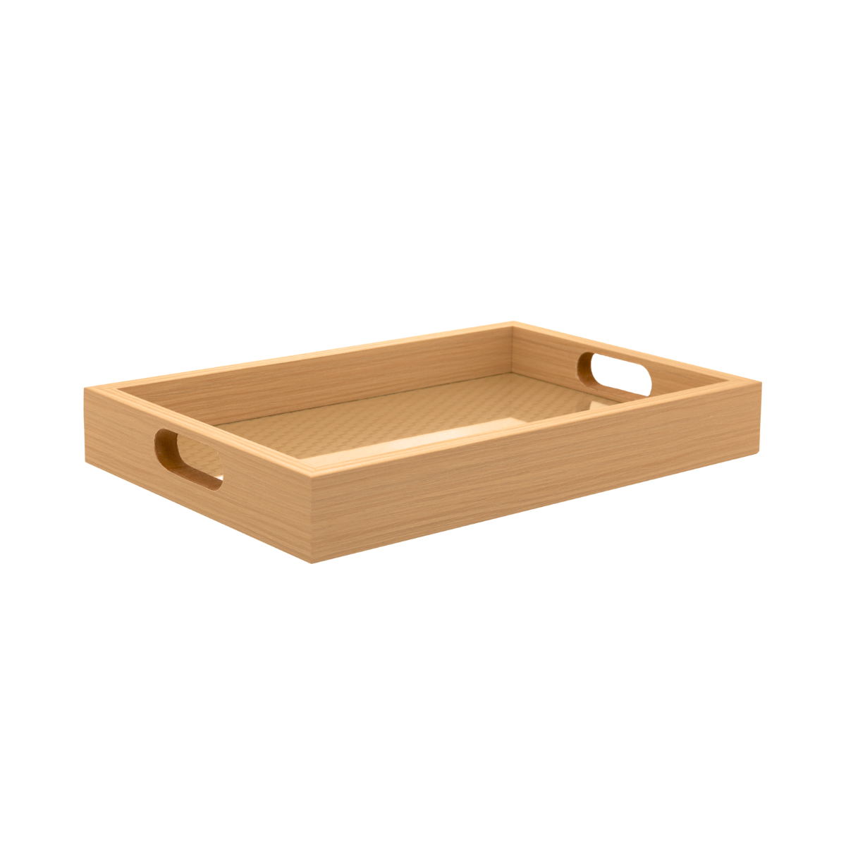 BANDEJA RETANGULAR DE MDF COM FUNDO TRESSE 30CM X 4CM X 20CM