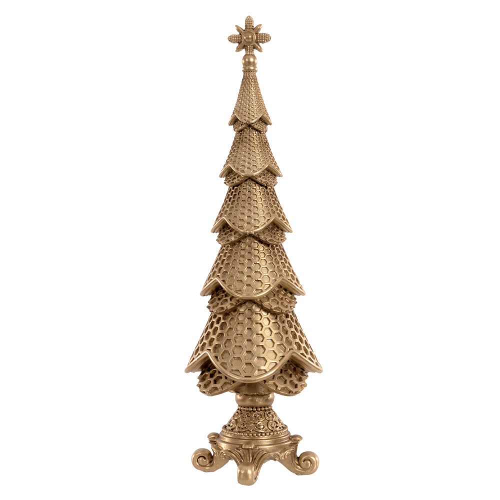 ARVORE DE DECORAÇÃO RESINA DOURADO 35CM