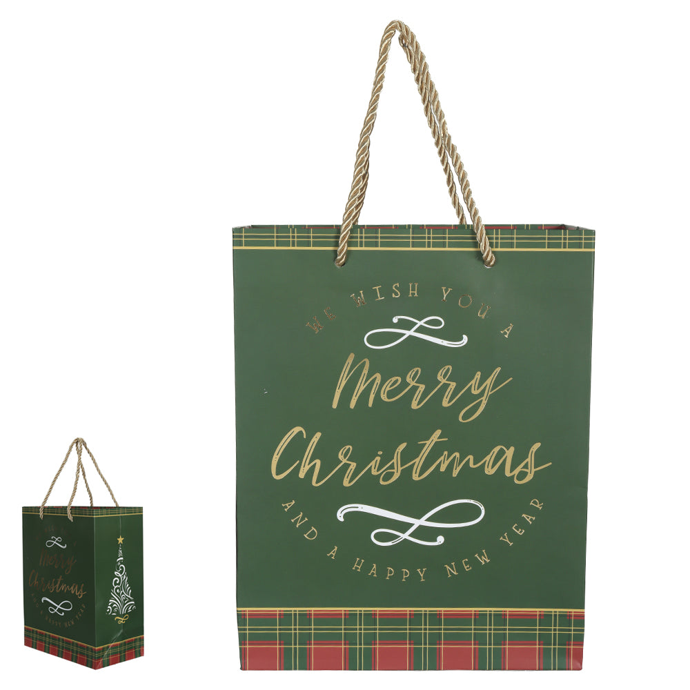 SACOLA DE PRESENTE MERRY CHRISTMAS VERDE