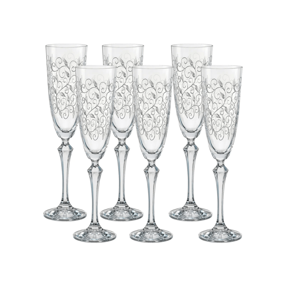 JOGO DE 6 TACAS PARA CHAMPANHE ELIZABETHCRISTAL ECOLOGICO – 200ML