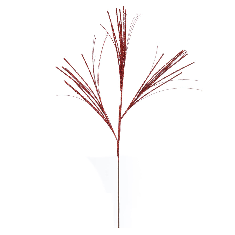 HASTE GRASS NATAL VERMELHO COM GLITTER 94CM