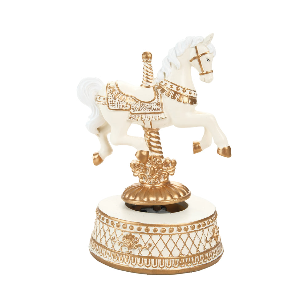 CARROSSEL MUSICAL BRANCO/OURO - 17CM