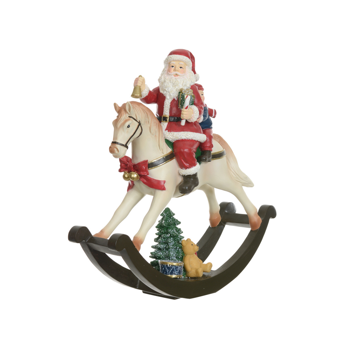 PAPAI NOEL MONTADO NO CAVALO 31,5CM