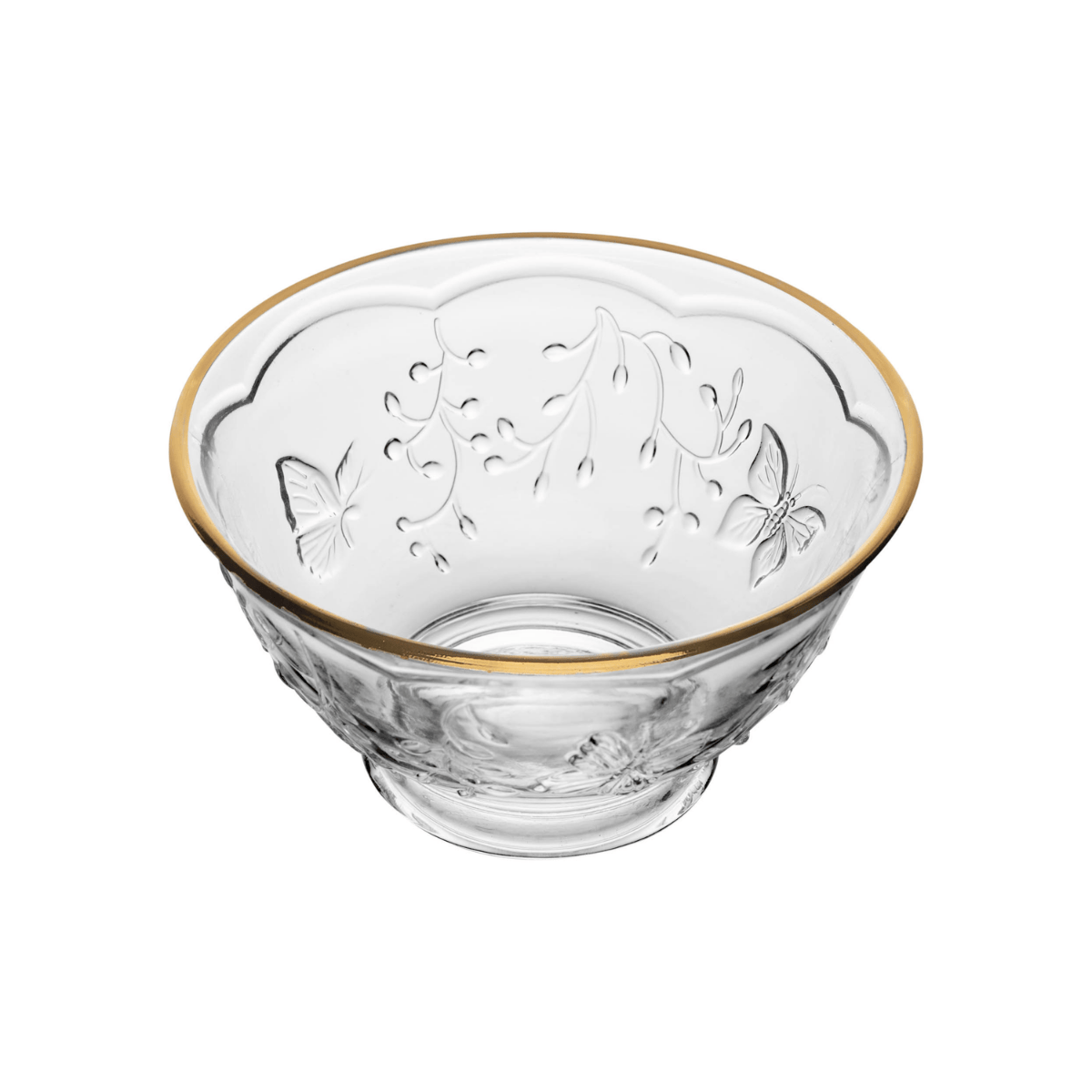 JOGO DE JANTAR 16 PECAS NEW BUTTERFLY COM FIO DE OURO CRISTAL ECOLOGICO