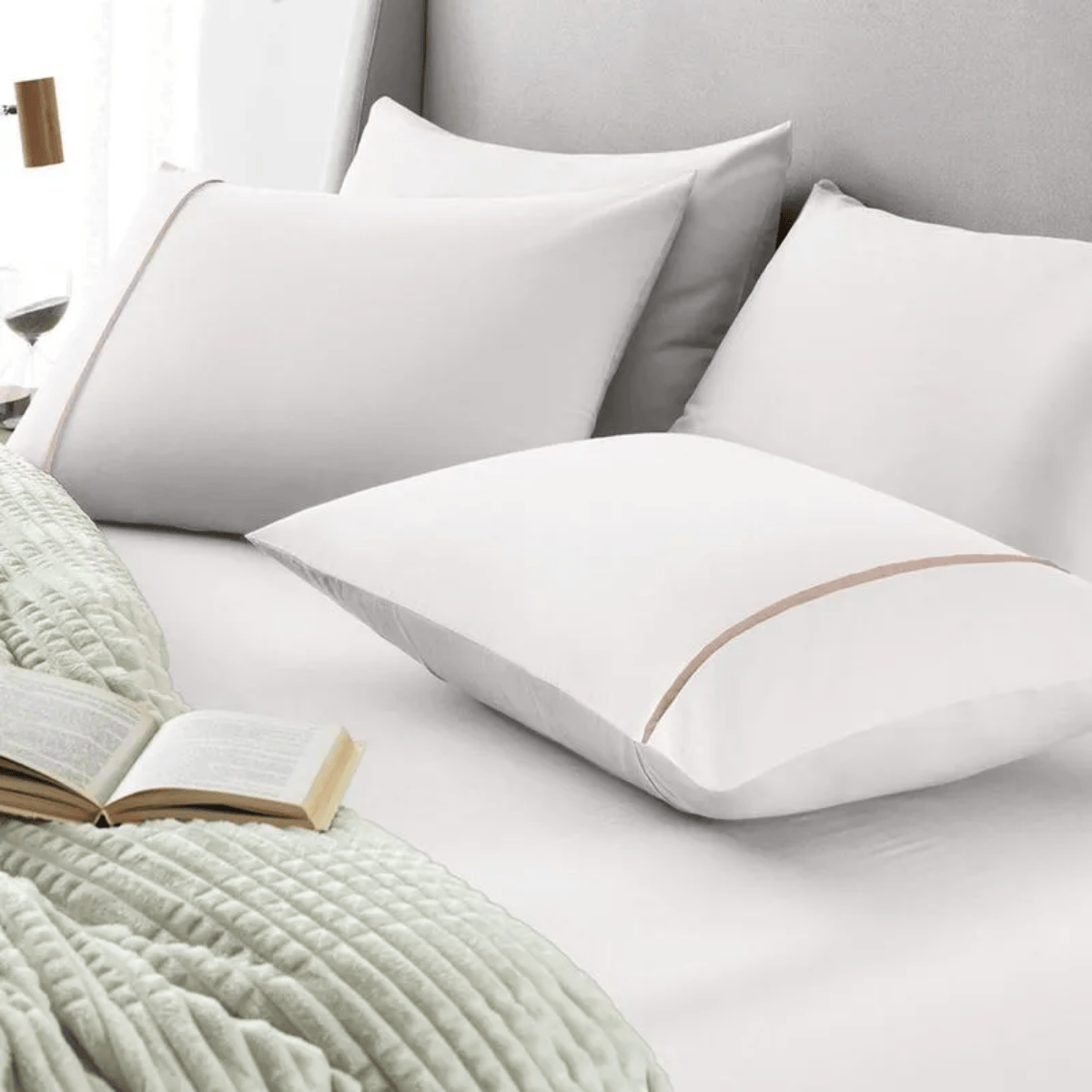 JOGO DE CAMA KING NOAH BRANCO ROSA 3 PEÇAS - 1,93M X 2,03M