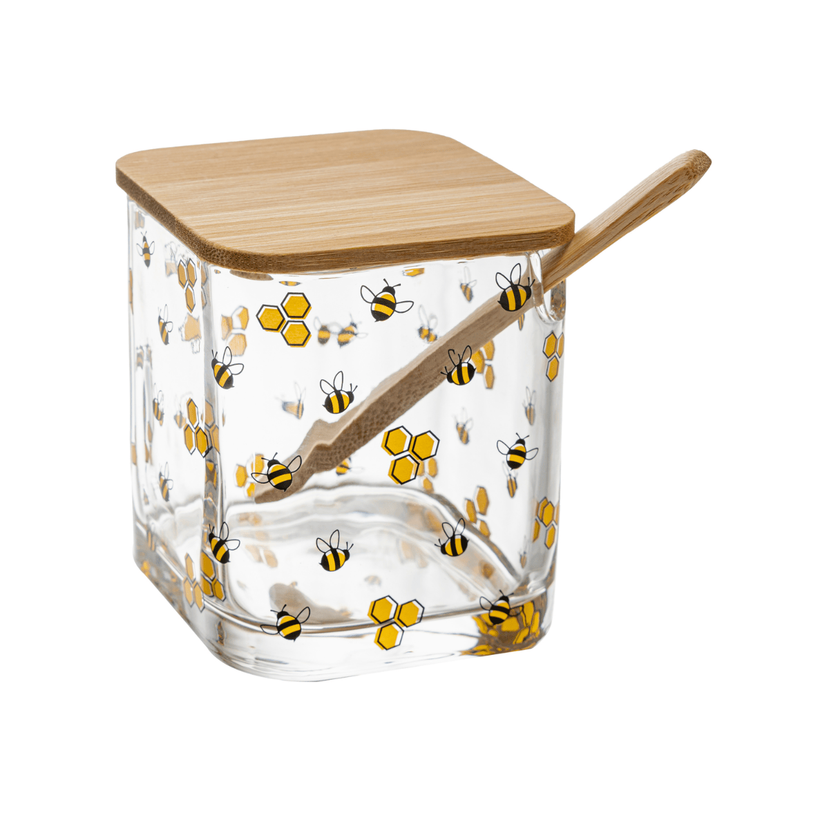 ACUCAREIRO NEW BUG COM TAMPA E COLHER DE BAMBU - 9,5CM