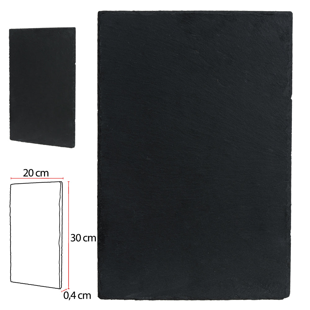 TABUA ARDOSIA 0,4X20X30cm RETANGULAR (PRETO)