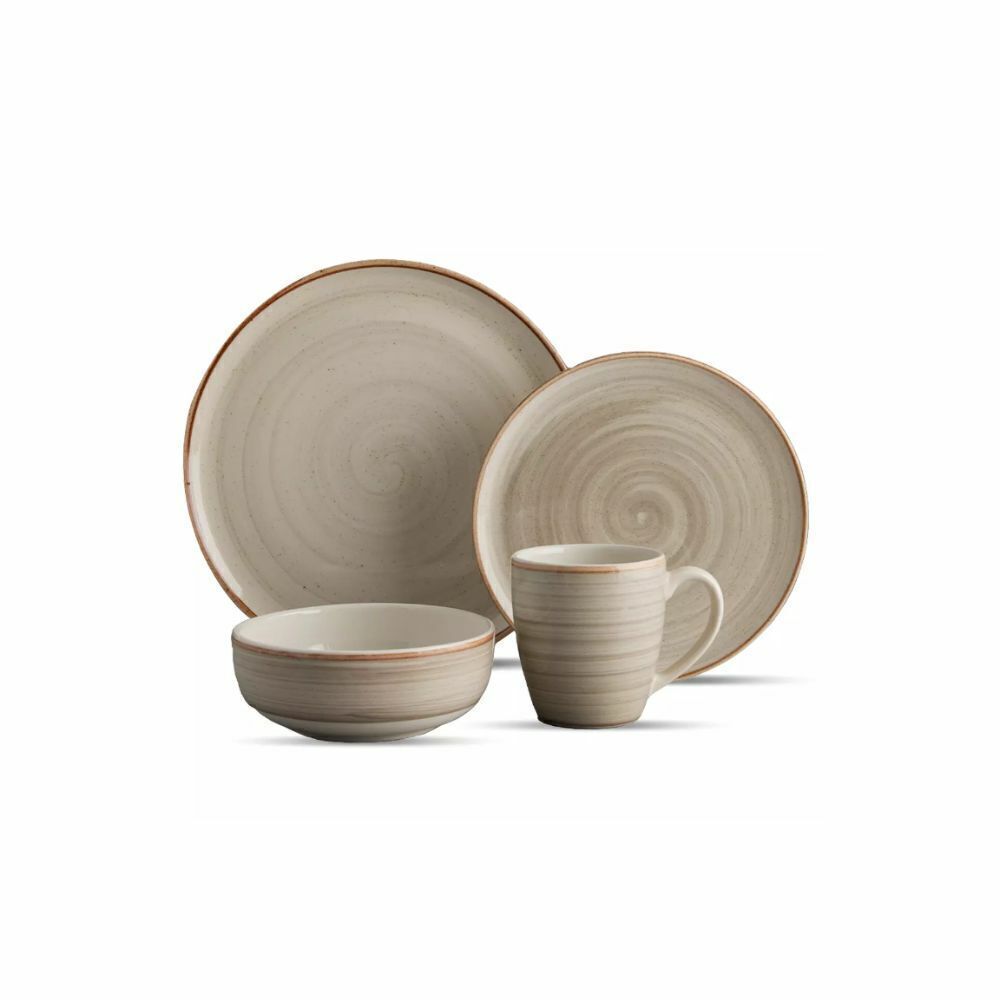 APARELHO DE JANTAR CAOBA GRIS 16 PEÇAS
