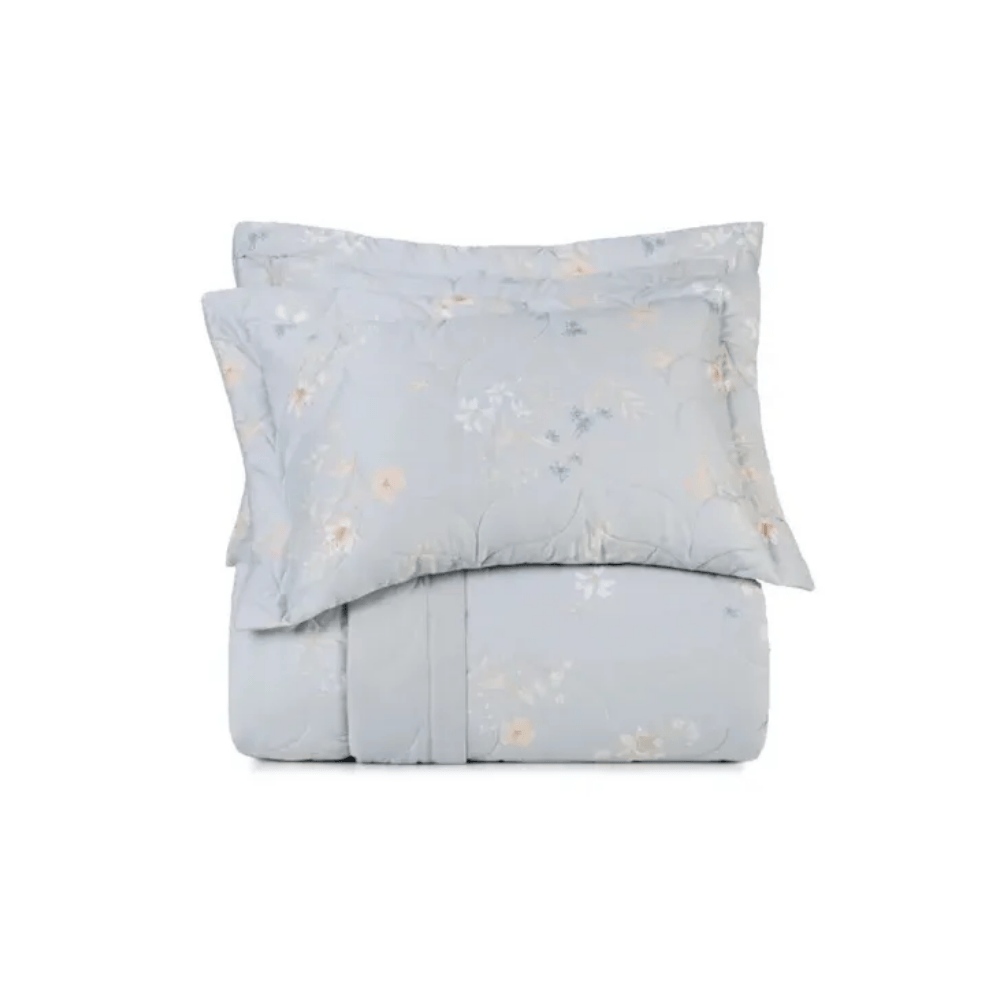 JOGO DE COLCHA KING FLOR DE LIRIO 300 FIOS – 2,60M X 2,50M