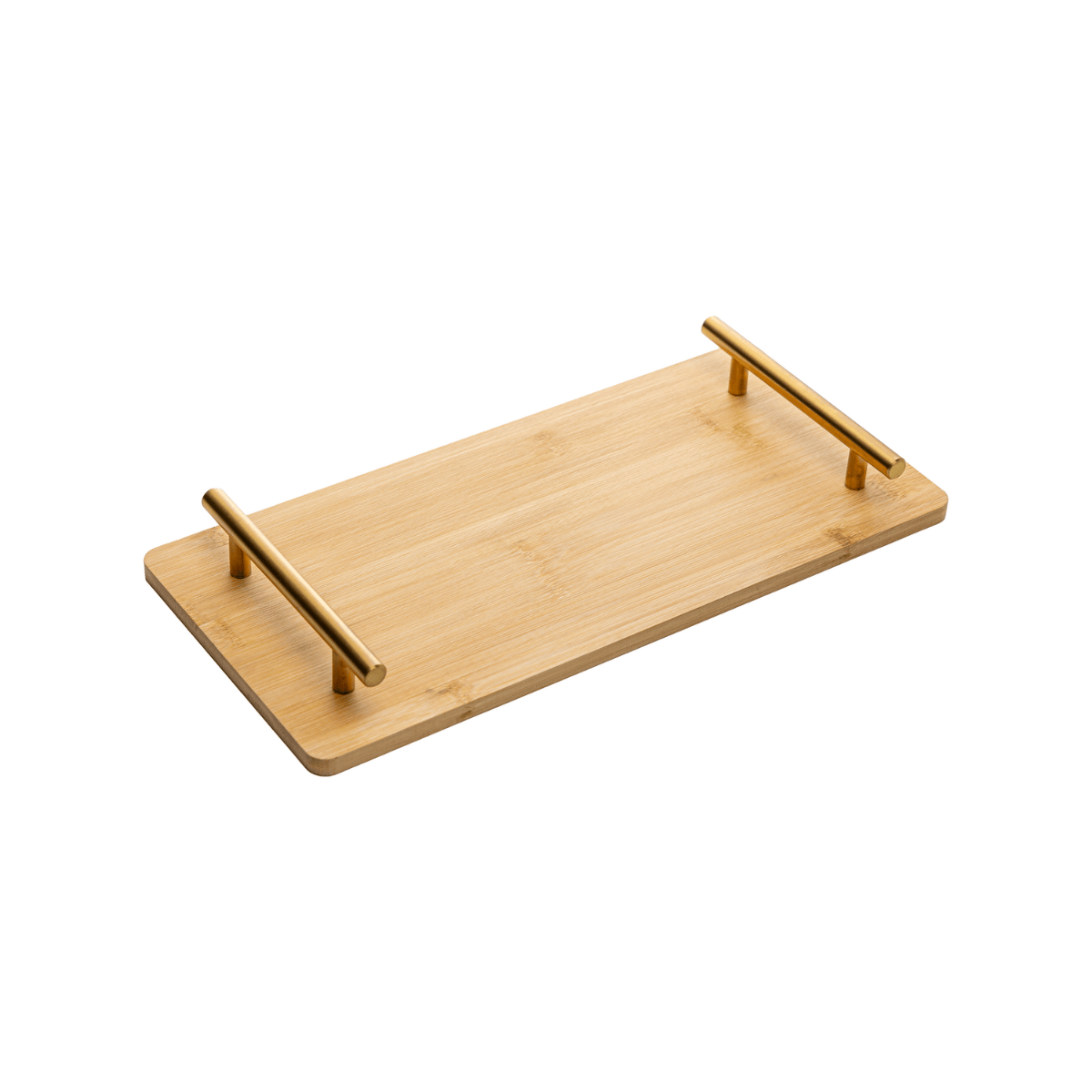 BANDEJA DE BAMBU ALCA DE METAL SEATTLE - 36CM X 17CM