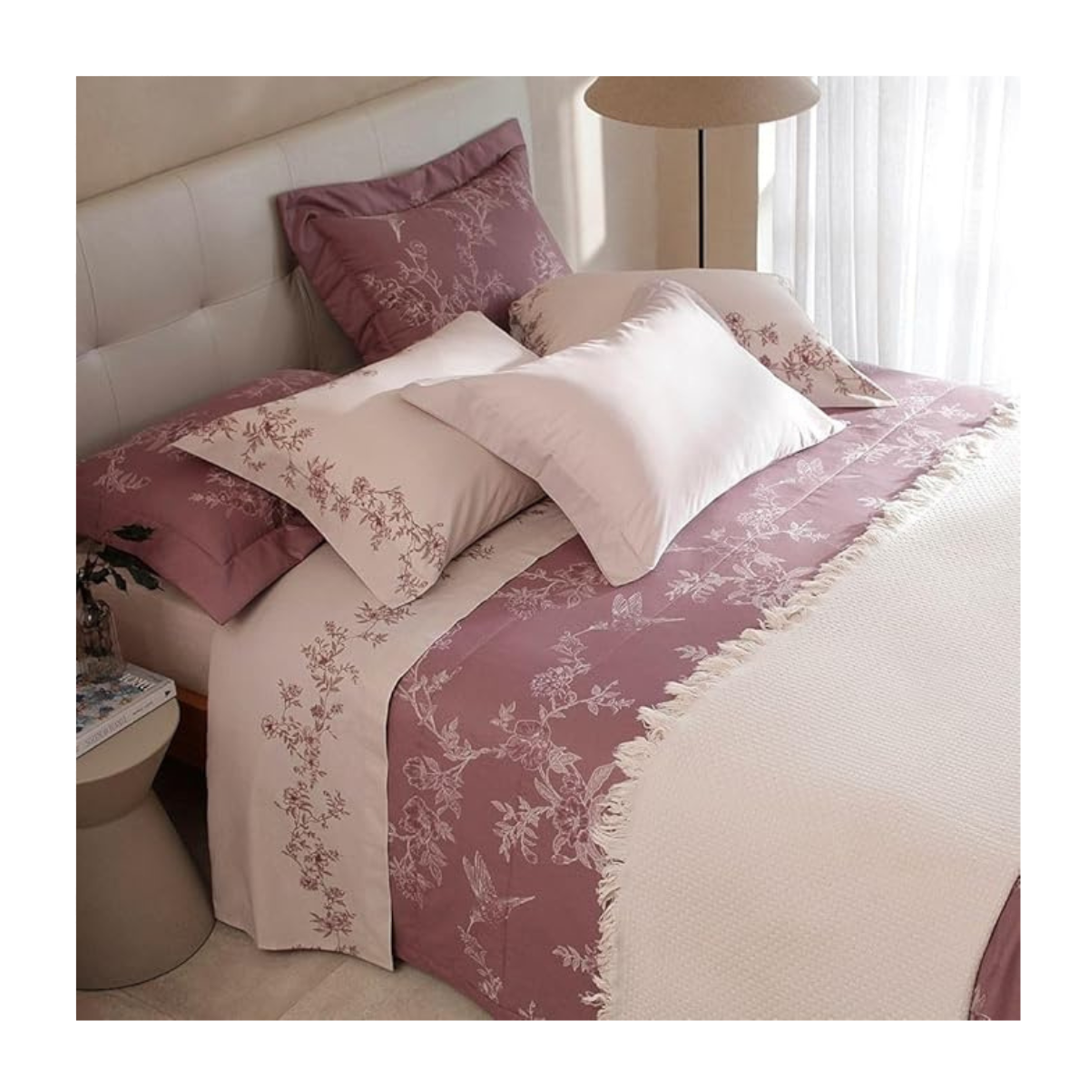 BUDDEMEYER JOGO DE CAMA QUEEN GRAN PERCALLE 200 FIOS OLGA ESTAMPADO 4 PEÇAS