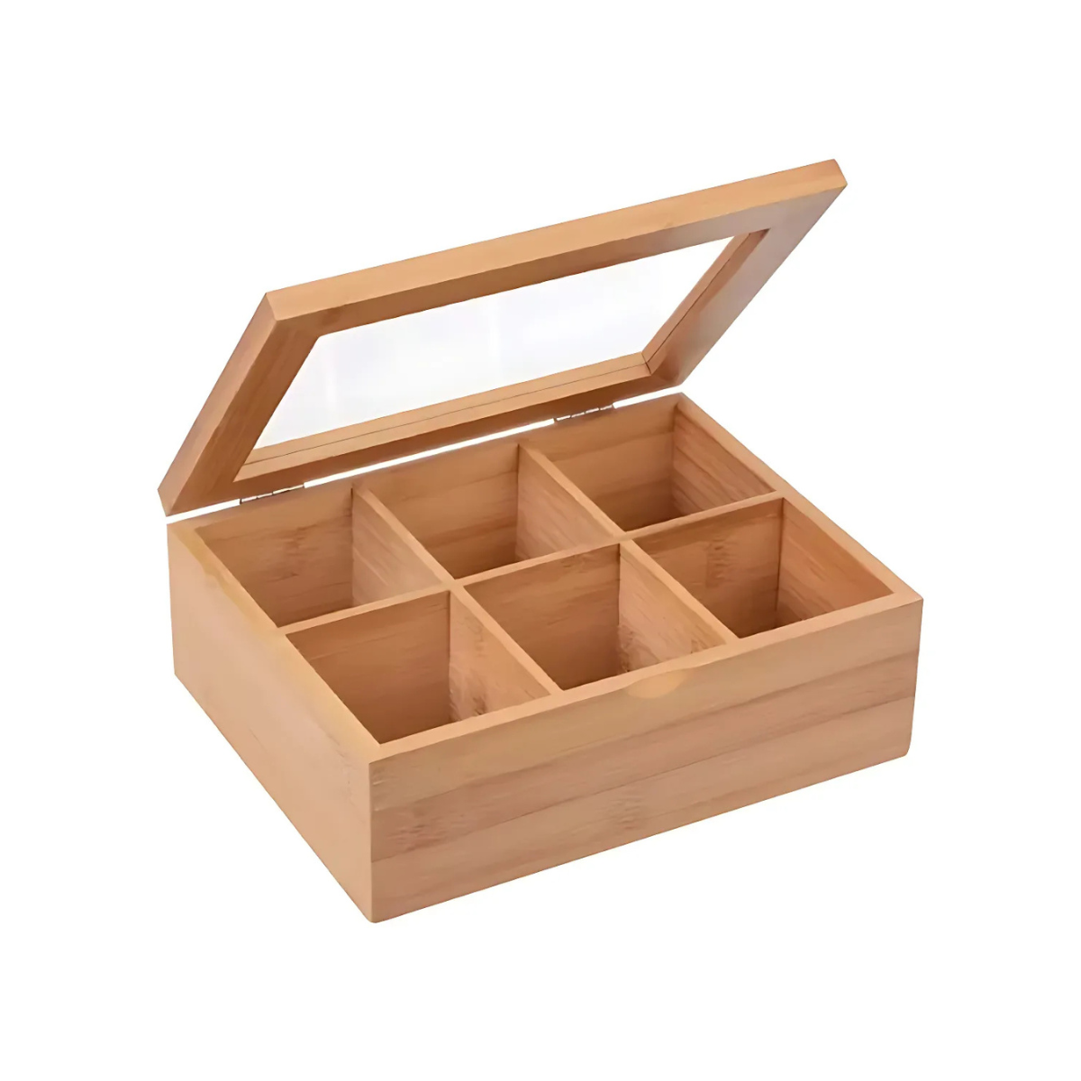 CAIXA DE CHA EM BAMBU 21X16CM