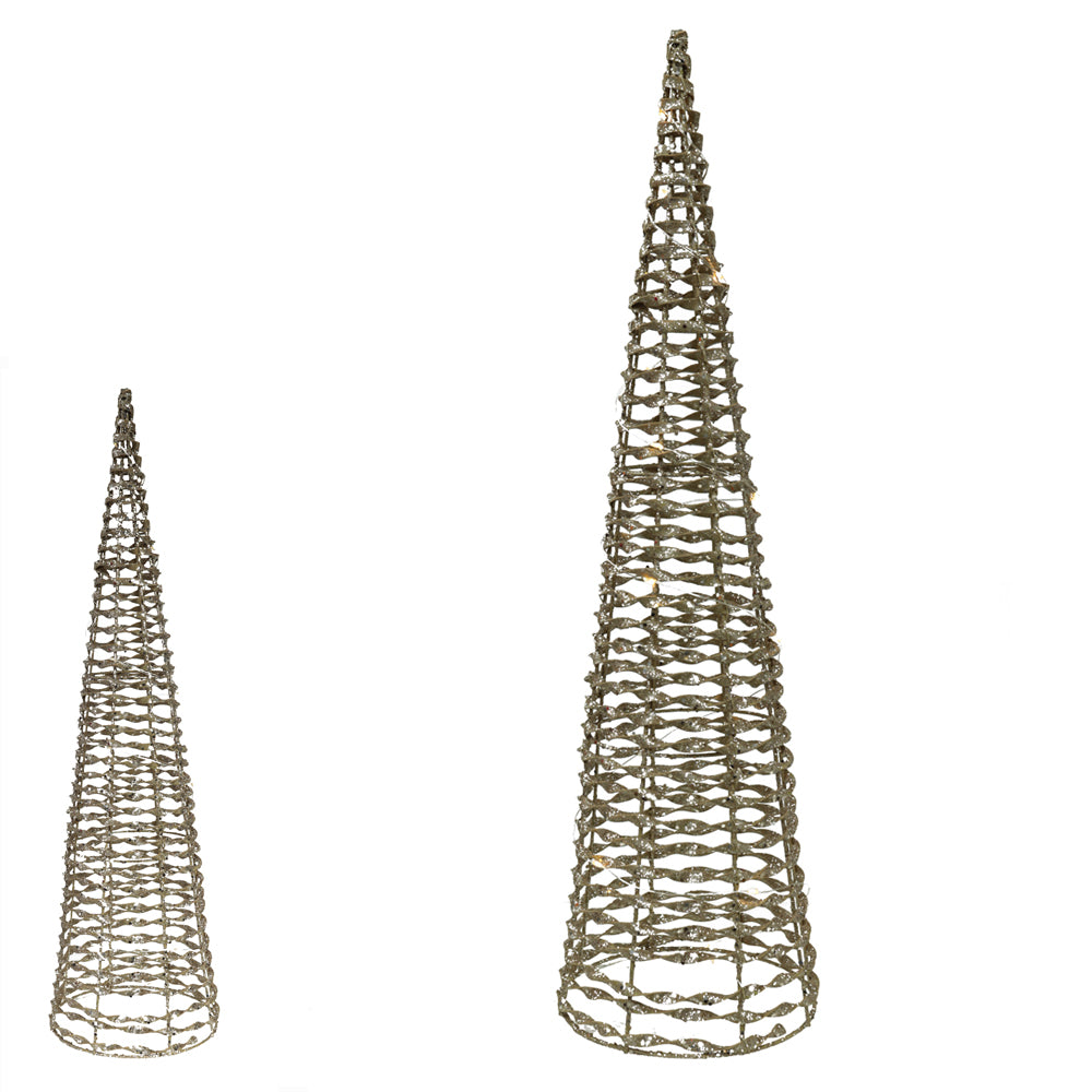 ARVORE DECORATIVA EM CONE COM LED 80CM