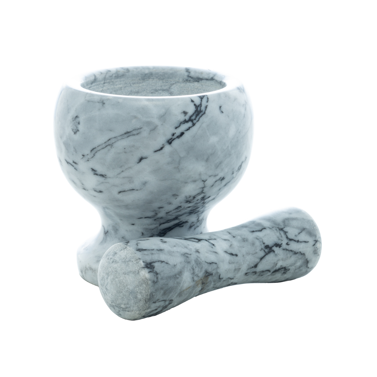 PILAO MARMORE COM SOCADOR - CINZA 11x11cm
