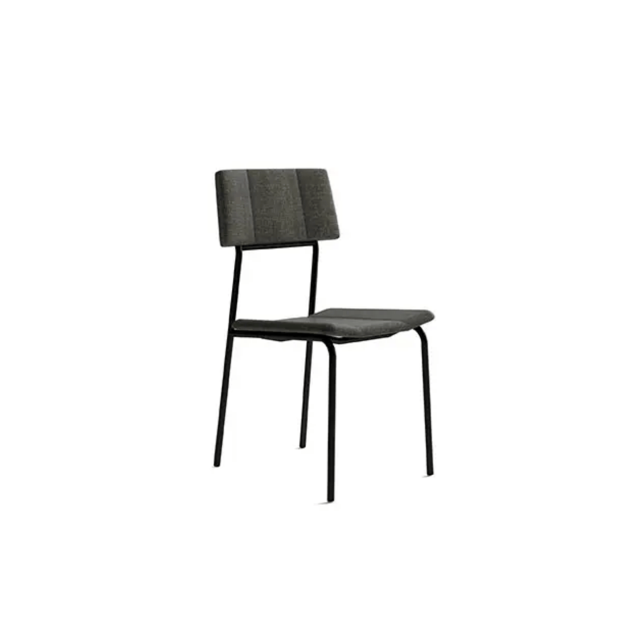 CADEIRA LOU 1742 – PRETO/TECIDO LINHO GRAFITE E COURINO PRETO