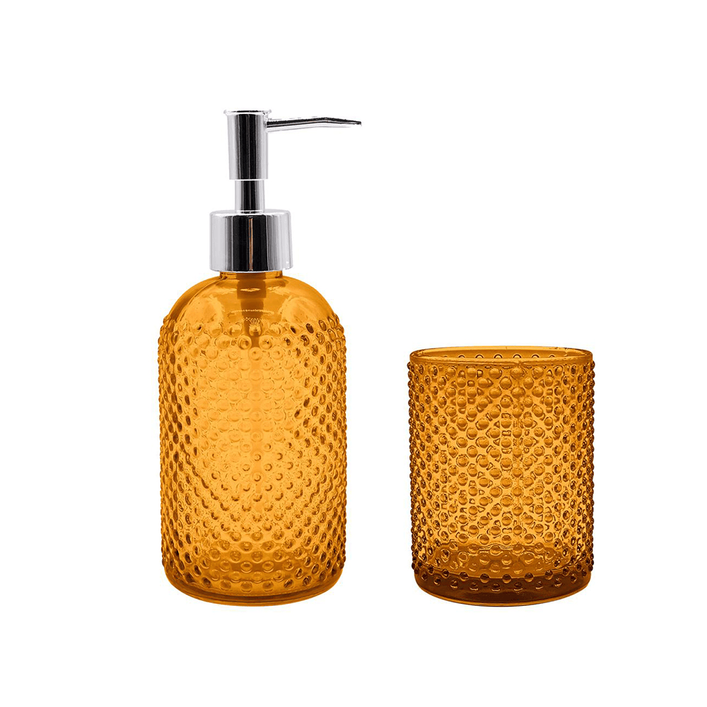 KIT PARA BANHEIRO 2 PECAS VIDRO MARROM - CM24