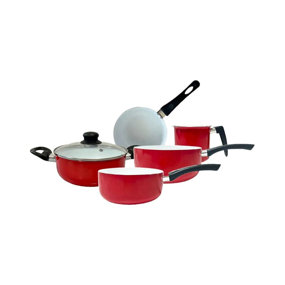JOGO DE PANELAS REVESTIMENTO CERAMICO SANTIAGO 5 PEÇAS VERMELHO
