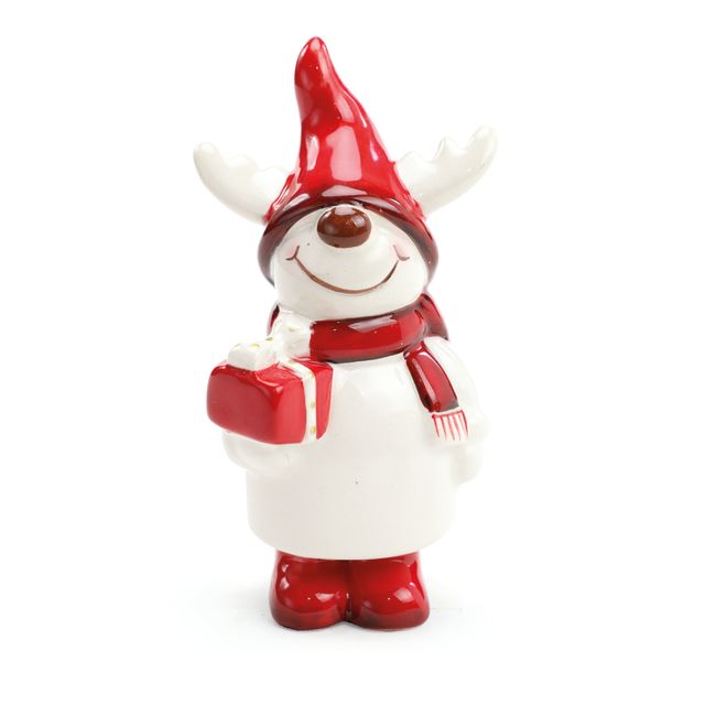 RENA COM GORRO E CACHECOL - 16CM