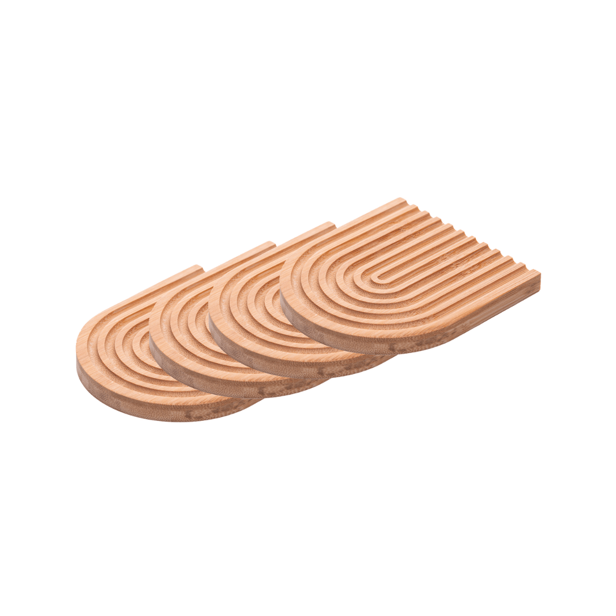 CONJUNTO 4 PORTA COPOS AURA 10CM X 11CM X 1CM BAMBU LYOR